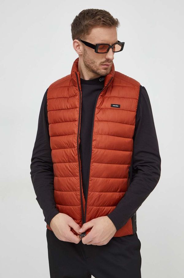 Calvin Klein Prsluk Calvin Klein za muškarce, boja: smeđa, za prijelazno razdoblje