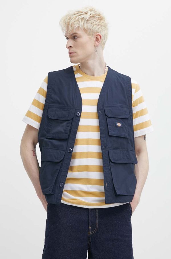 Dickies Prsluk Dickies FISHERSVILLE VEST za muškarce, boja: tamno plava, za prijelazno razdoblje, DK0A4YQP