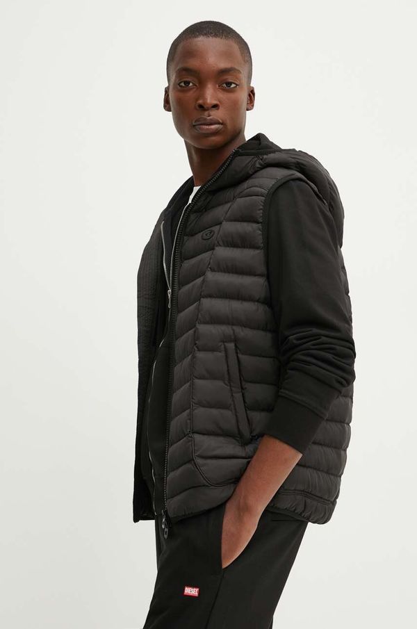 Diesel Prsluk Diesel W-TEMPLE za muškarce, boja: crna, za prijelazno razdoblje, A14718.0BHAZ