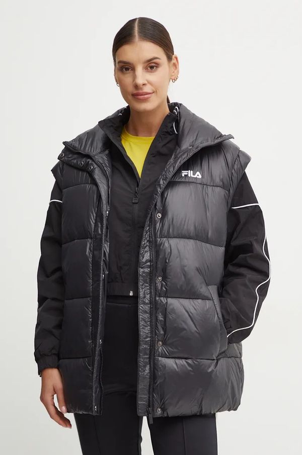 Fila Prsluk Fila Luzk za žene, boja: crna, za zimu, FAW0899