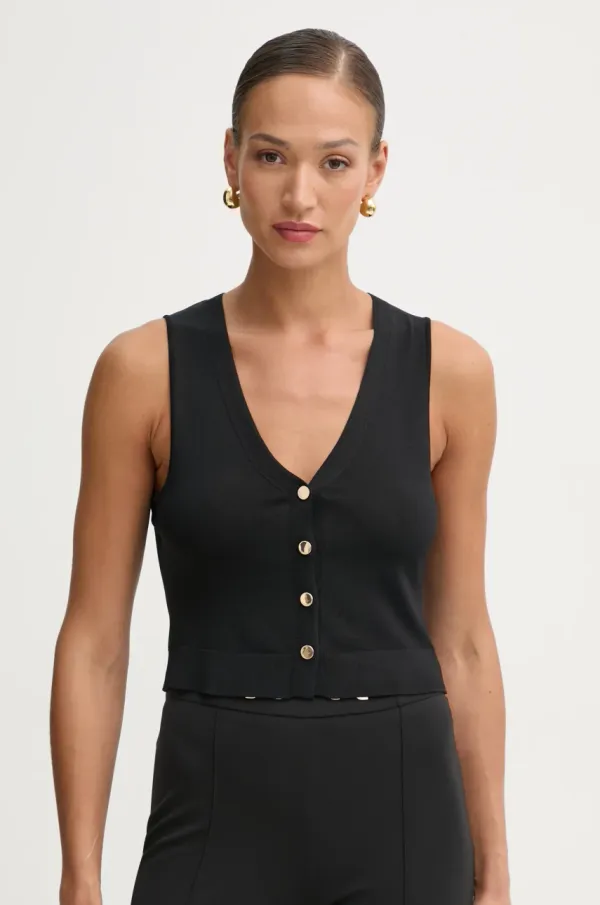 Fracomina Prsluk Fracomina boja: crna, lagani, FR25SJ5011K41601