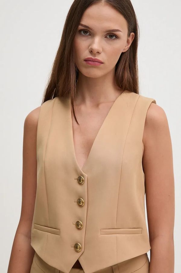 Gaudi Prsluk Gaudi boja: bež, jednoredno zakopčavanje, 421FD35019