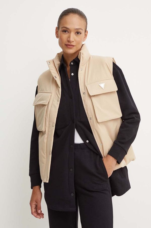 Guess Prsluk Guess AURLIE za žene, boja: bež, za zimu, V4YL00 WG982