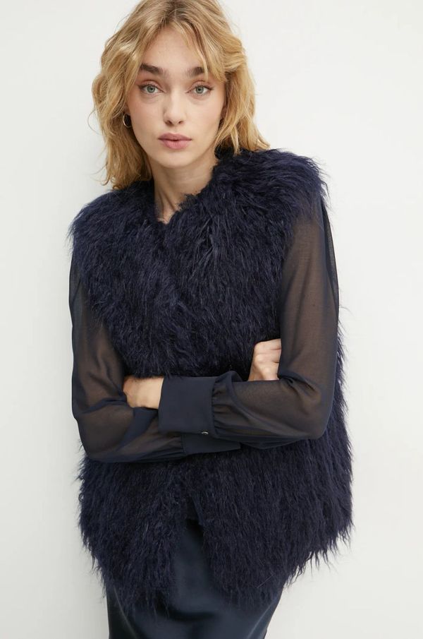 Guess Prsluk Guess CRISTINA za žene, boja: tamno plava, za prijelazno razdoblje, W4BL12 WGHU0