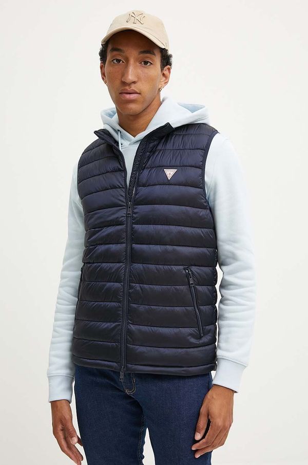 Guess Jeans Prsluk Guess Jeans za muškarce, boja: tamno plava, za prijelazno razdoblje, M4YN11 WG922