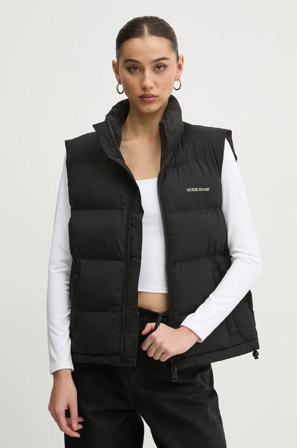 Guess Jeans Prsluk Guess Jeans za žene, boja: crna, za zimu, W4BN59 WGII2