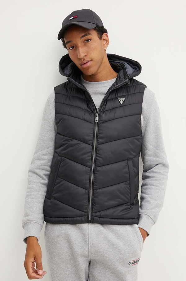 Guess Prsluk Guess za muškarce, boja: crna, za prijelazno razdoblje, M4YN21 WG9P2