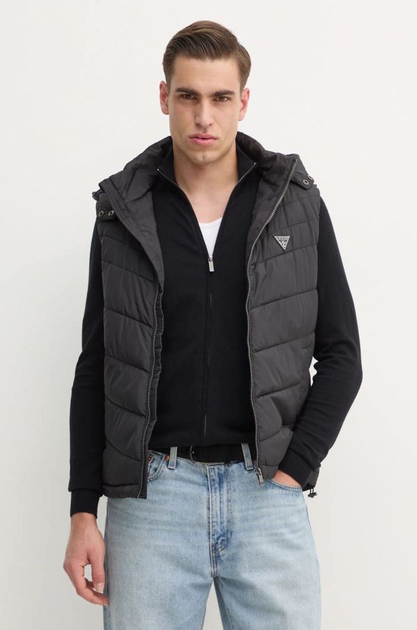 Guess Prsluk Guess za muškarce, boja: crna, za prijelazno razdoblje, M5RN21 WCQA2