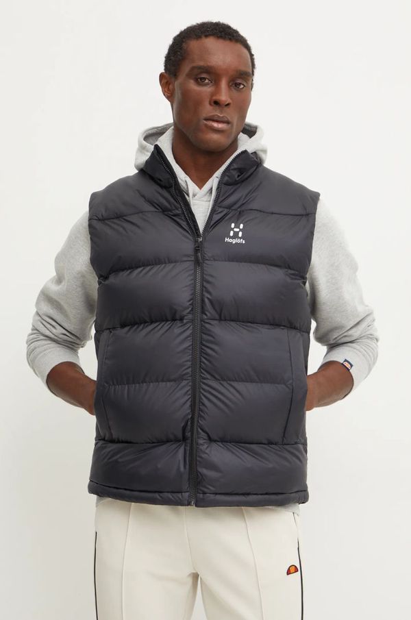 Haglöfs Prsluk Haglöfs Puffy Mimic za muškarce, boja: crna, za zimu, 607702