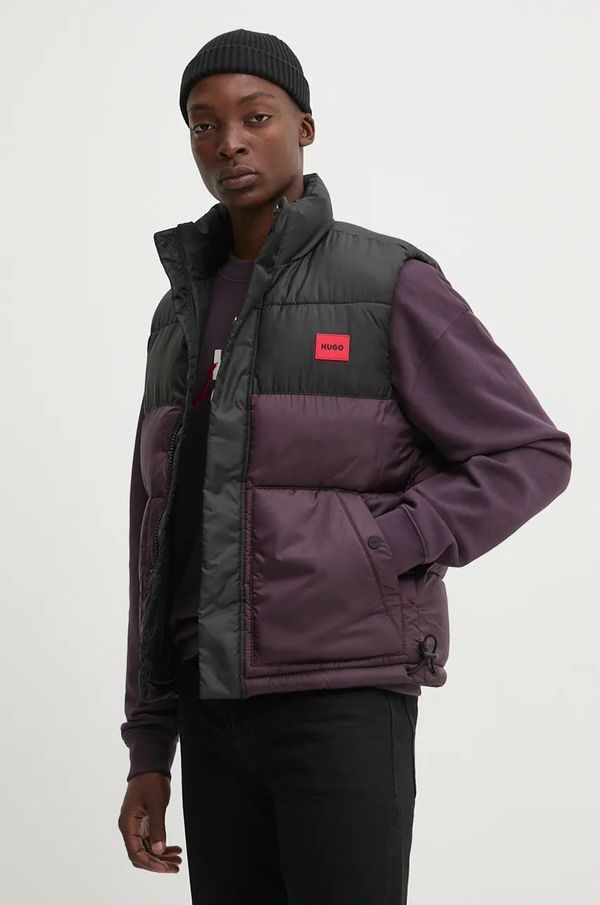 Hugo Prsluk HUGO za muškarce, boja: ljubičasta, za zimu