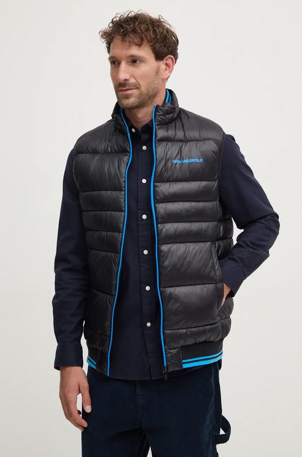 Karl Lagerfeld Prsluk Karl Lagerfeld za muškarce, boja: crna, za prijelazno razdoblje, 543590.505403