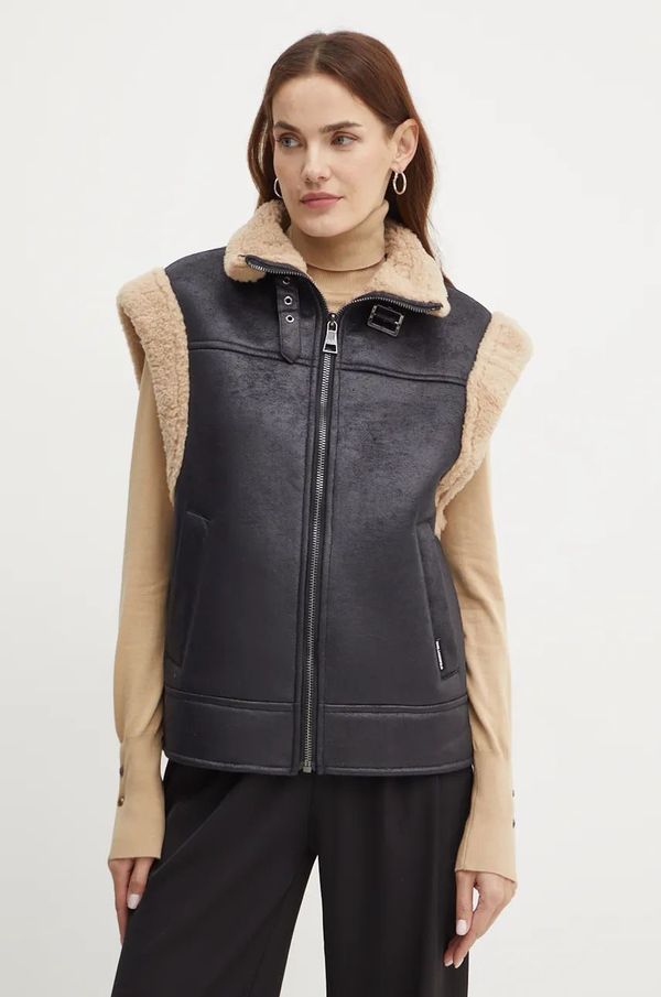 Karl Lagerfeld Prsluk Karl Lagerfeld za žene, boja: crna, za prijelazno razdoblje, 246W1511