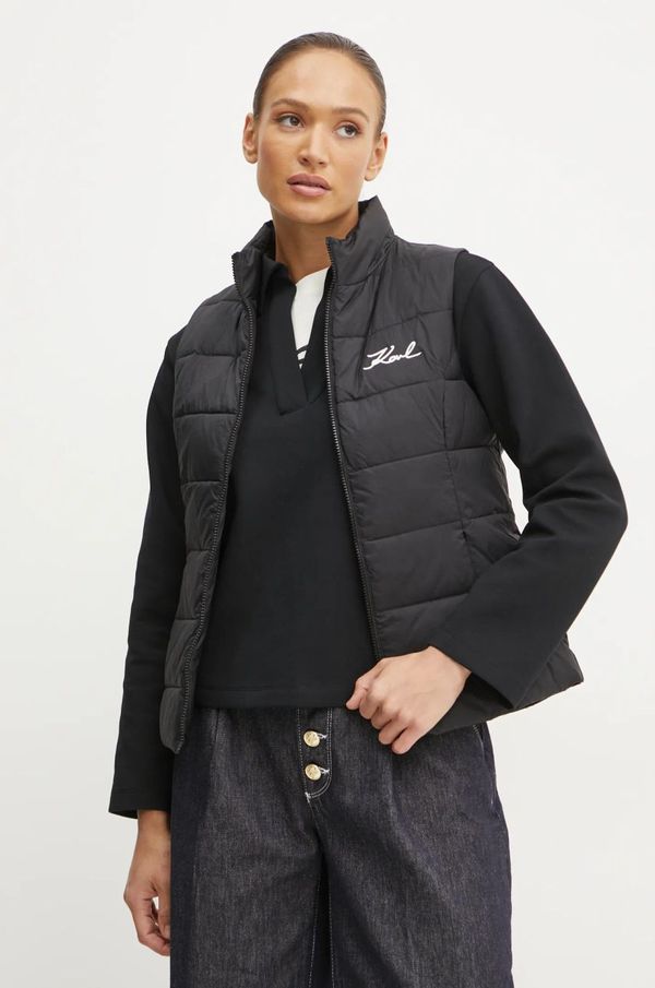 Karl Lagerfeld Prsluk Karl Lagerfeld za žene, boja: crna, za prijelazno razdoblje, 246W1512