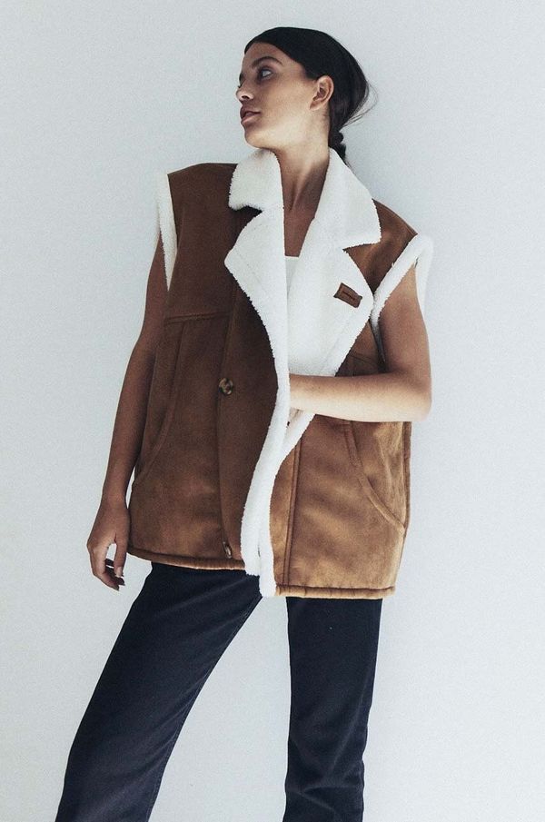 Muuv. Prsluk MUUV. za žene, boja: bež, za zimu