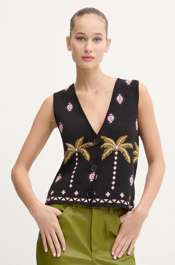 Never Fully Dressed Prsluk Never Fully Dressed Havana Waistcoat boja: crna, lagani, NFDKN408