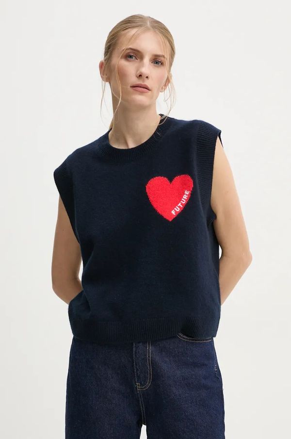 From Future Prsluk od kašmira FROM FUTURE boja: tamno plava, lagani, WPS01303