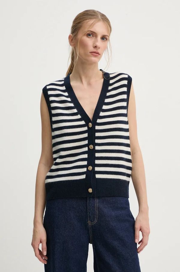 From Future Prsluk od kašmira FROM FUTURE boja: tamno plava, lagani, WPS02149