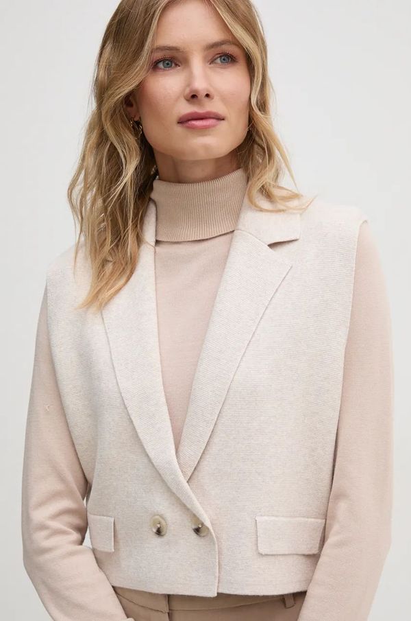 OUI Prsluk OUI boja: bež, dvoredno zakopčavanje, 89309