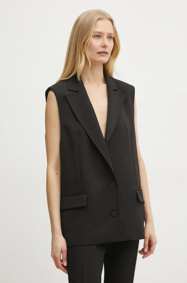 Patrizia Pepe Prsluk Patrizia Pepe boja: crna, jednoredno zakopčavanje, 8S0512 A375