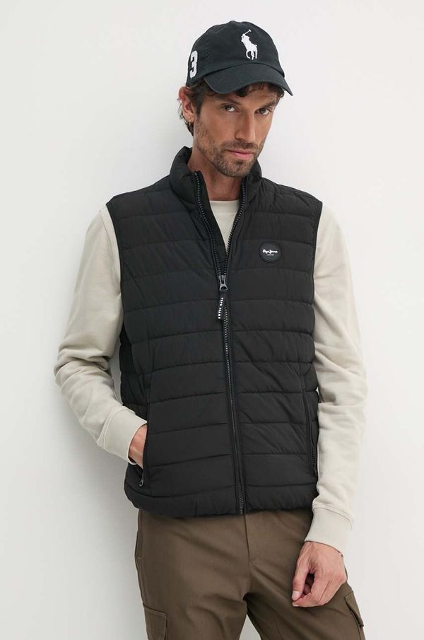 Pepe Jeans Prsluk Pepe Jeans TOBY za muškarce, boja: crna, za prijelazno razdoblje, PM403028