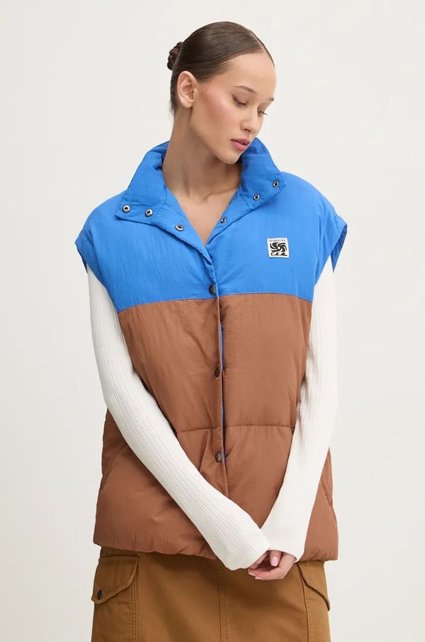 Quiksilver Prsluk Quiksilver Puff Jacket za žene, boja: smeđa, za zimu, EQYJK04113