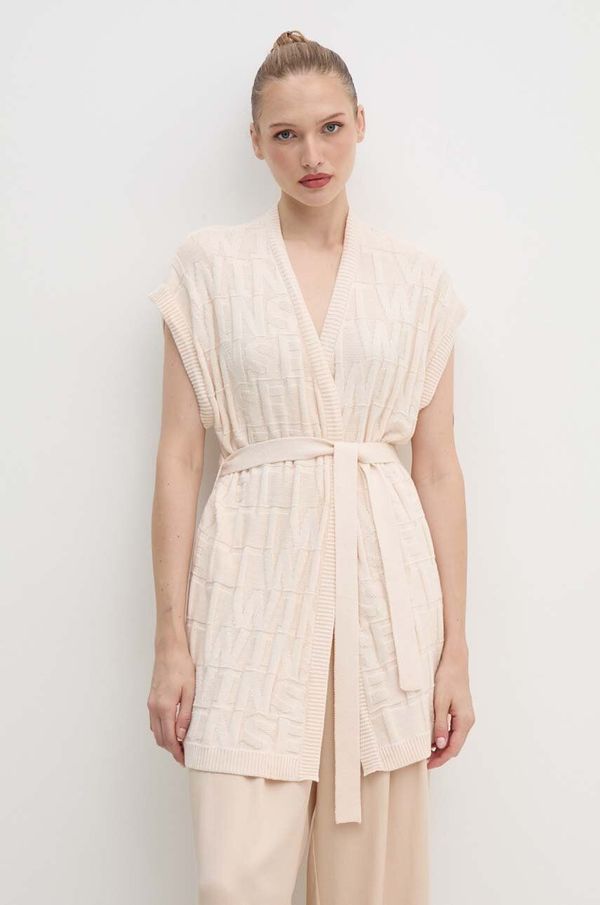 Twinset Prsluk s dodatkom kašmira Twinset boja: bež, 242TP3603