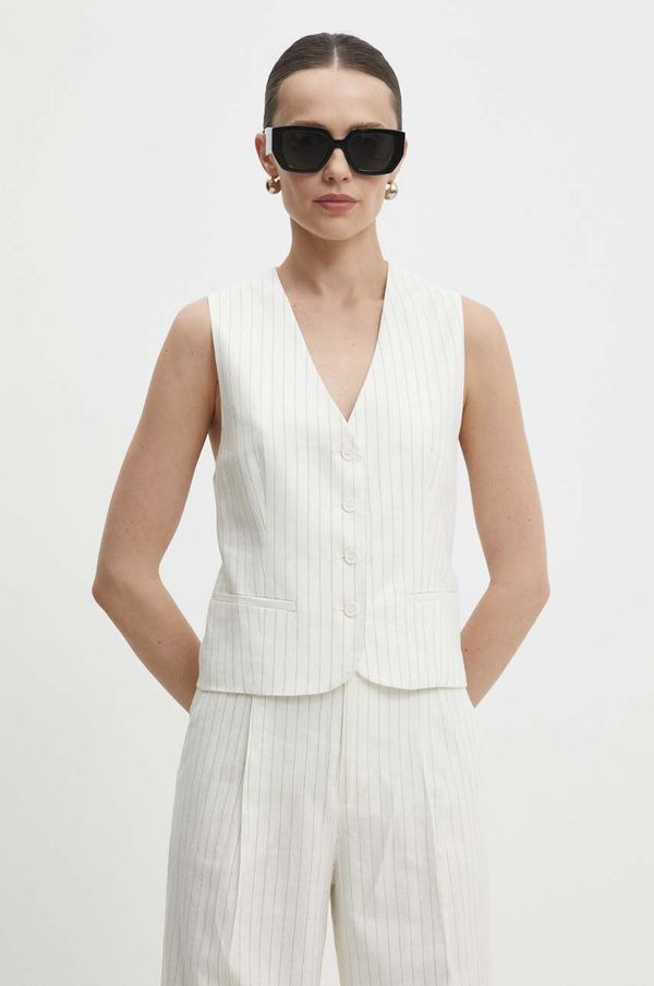 Answear Lab Prsluk s dodatkom lana Answear Lab boja: bijela, jednoredno zakopčavanje