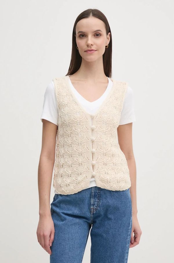 Hoss Intropia Prsluk s dodatkom lana Hoss Intropia boja: bež, jednoredno zakopčavanje, 6318053