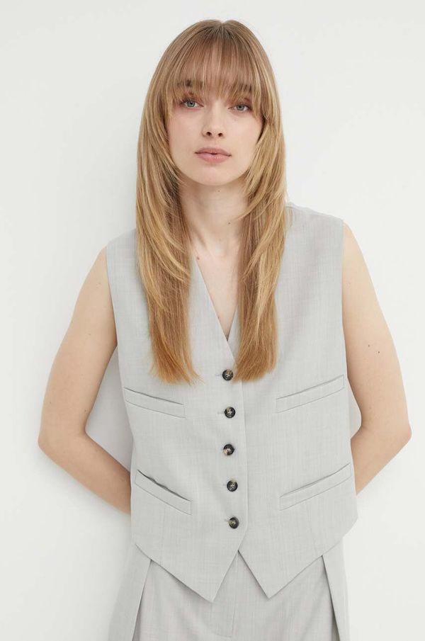 Day Birger et Mikkelsen Prsluk s primjesom vune Day Birger et Mikkelsen Rudy - Classic Wool Blend boja: siva, jednoredno zakopčavanje, DAY65243157