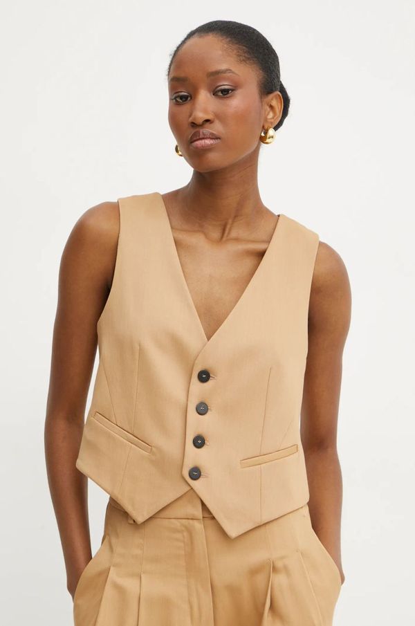 Forte Forte Prsluk s primjesom vune Forte Forte boja: smeđa, jednoredno zakopčavanje, 13220_my jacket