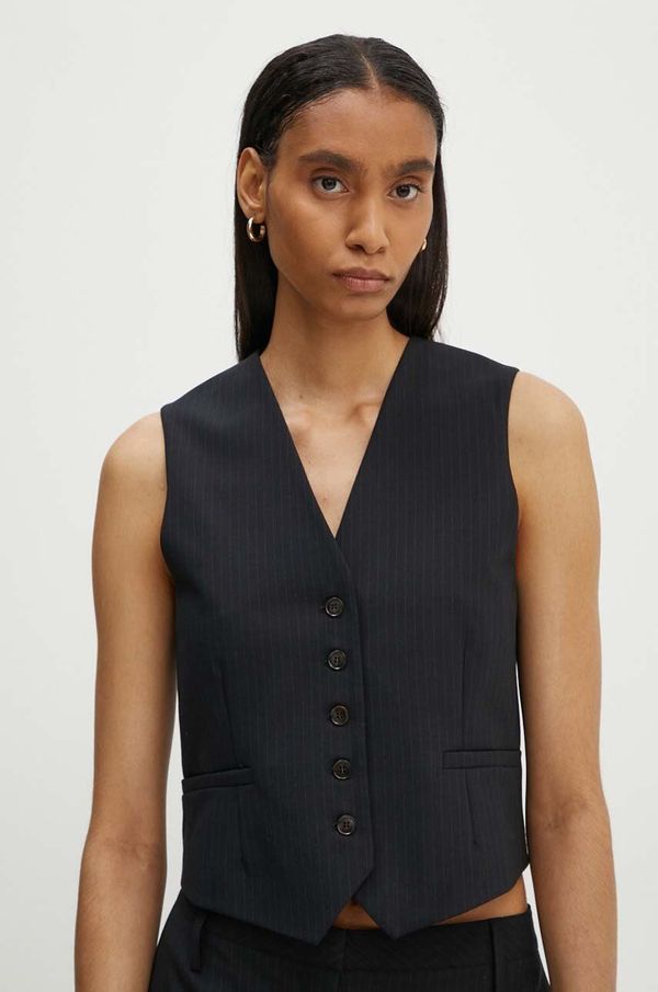 Herskind Prsluk s primjesom vune Herskind Mister boja: tamno plava, jednoredno zakopčavanje, 5217134