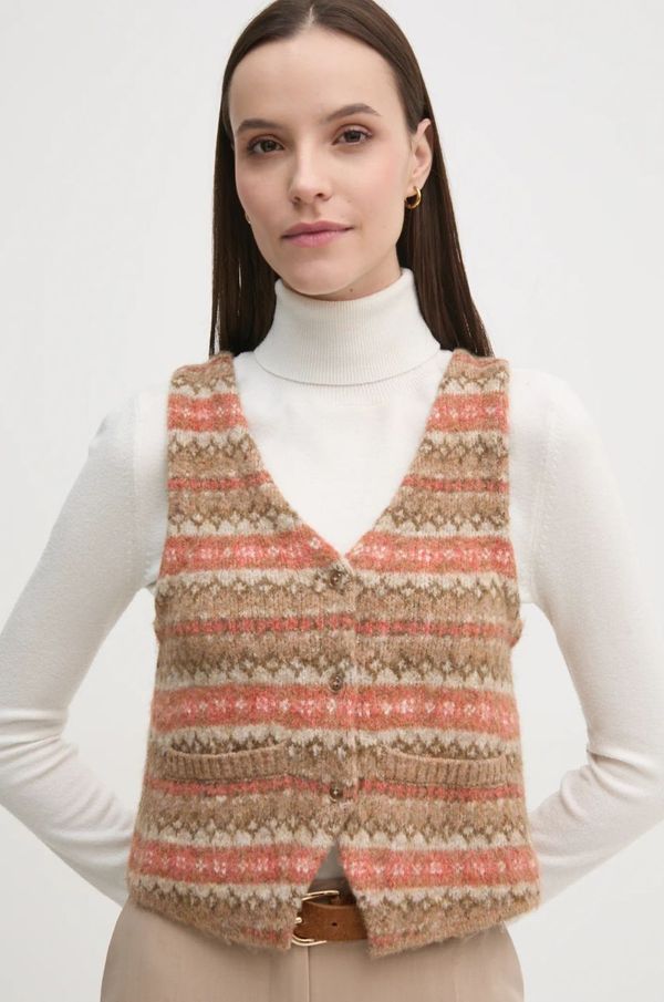 Hoss Intropia Prsluk s primjesom vune Hoss Intropia boja: smeđa, jednoredno zakopčavanje, 6318058