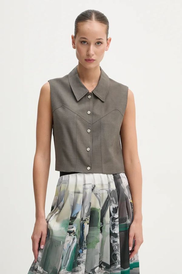 IRO Prsluk s primjesom vune IRO boja: siva, jednoredno zakopčavanje, WM16OLISSA