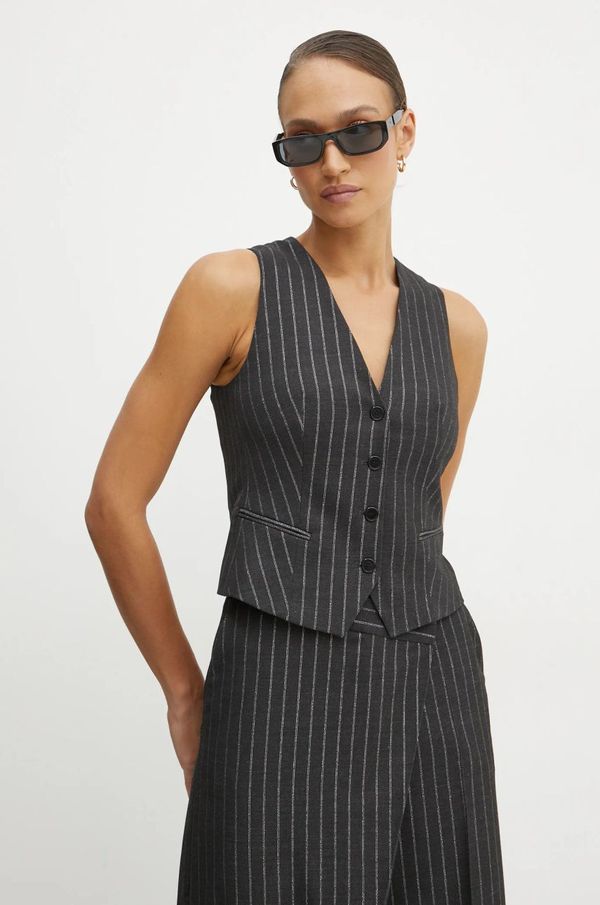 Karl Lagerfeld Prsluk s primjesom vune Karl Lagerfeld boja: siva, jednoredno zakopčavanje, A1W14026