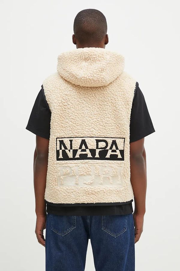 Napapijri Prsluk s primjesom vune Napapijri T-Jaman V boja: bež, za prijelazno razdoblje, NP0A4HZMN1J1