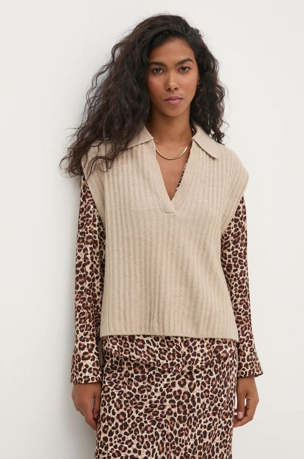 Pedro del Hierro Prsluk s primjesom vune Pedro del Hierro boja: bež, lagani, 5508907