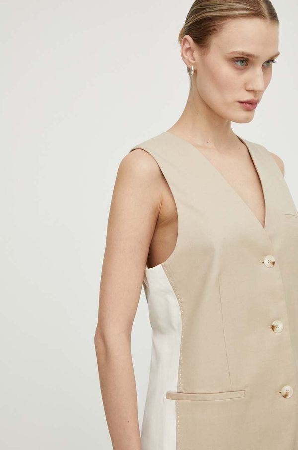 Remain Prsluk s primjesom vune Remain boja: bež, jednoredno zakopčavanje