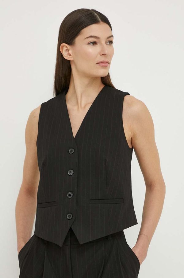 Samsoe Samsoe Prsluk Samsoe Samsoe SARAMONA boja: crna, jednoredno zakopčavanje, F24100047