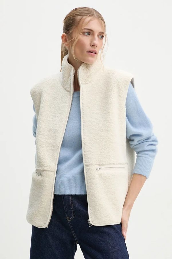 Samsoe Samsoe Prsluk Samsoe Samsoe SATARA za žene, boja: bež, za prijelazno razdoblje, F24300024