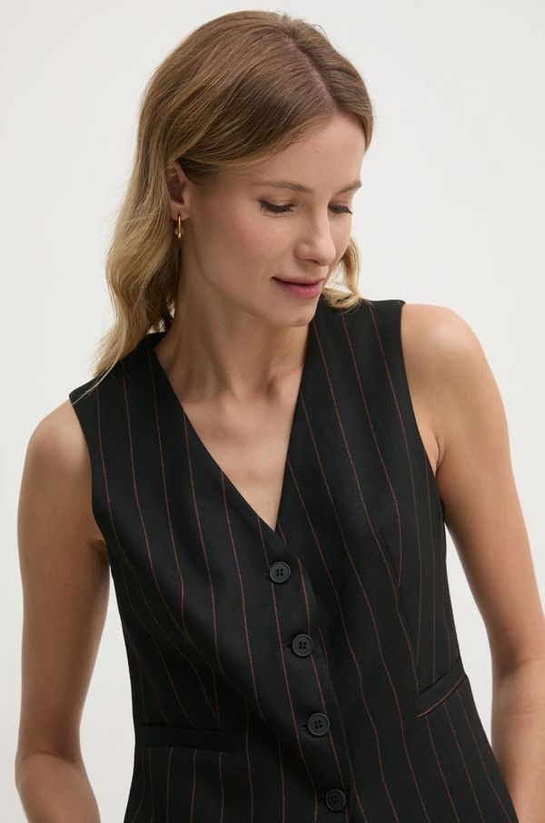 Sandro Ferrone Prsluk Sandro Ferrone boja: crna, jednoredno zakopčavanje