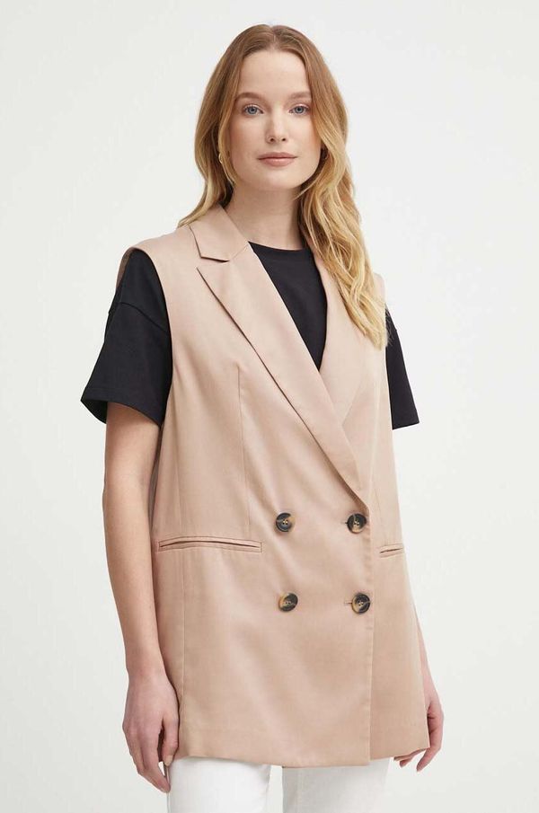 Sisley Prsluk Sisley boja: bež, dvoredno zakopčavanje