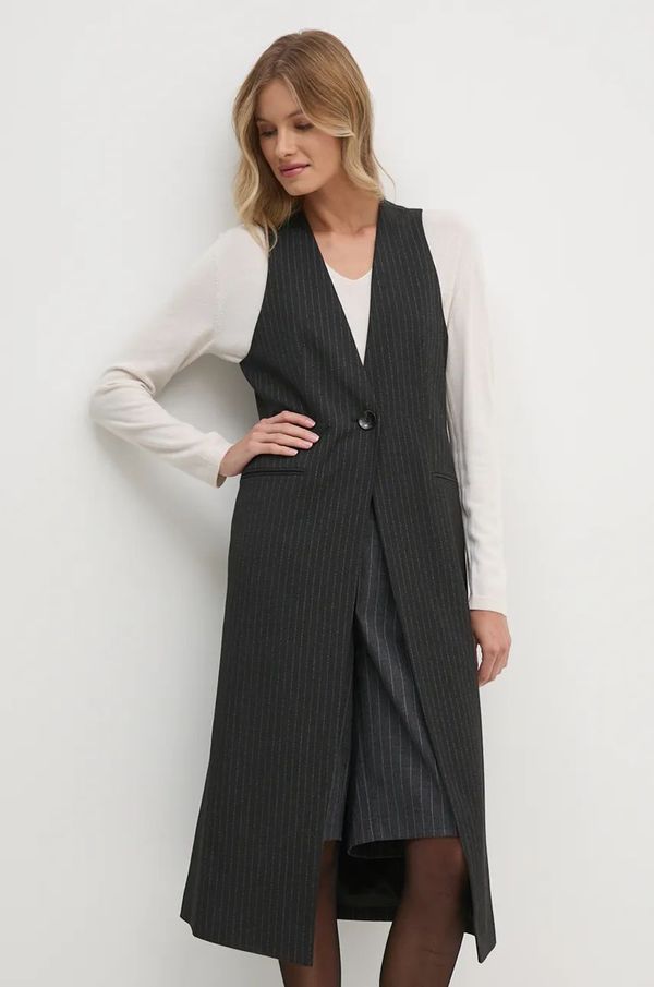 Sisley Prsluk Sisley boja: crna, jednoredno zakopčavanje, 2OPDLJ00Q