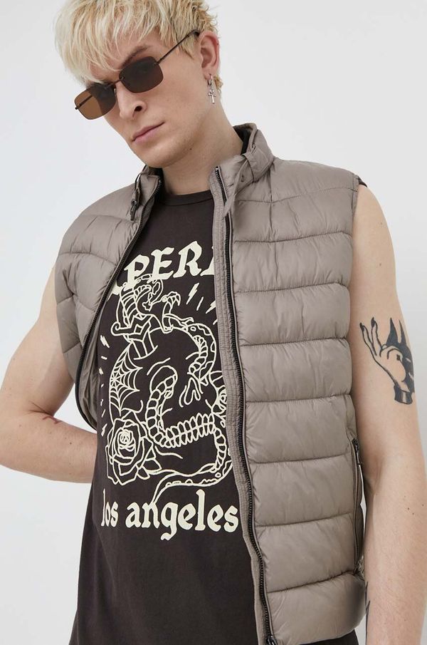 Superdry Prsluk Superdry za muškarce, boja: bež, za zimu