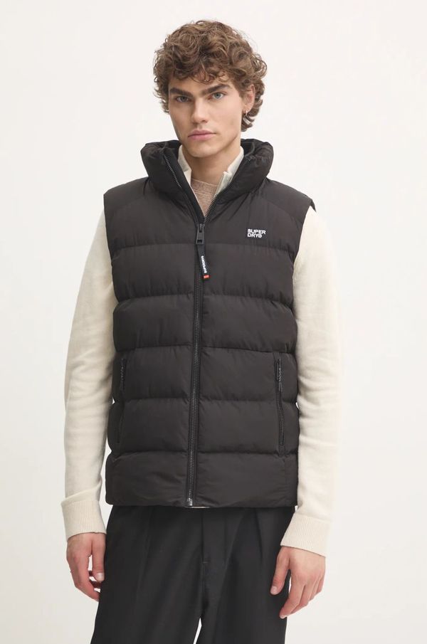 Superdry Prsluk Superdry za muškarce, boja: crna, za zimu, M5011897A-02A