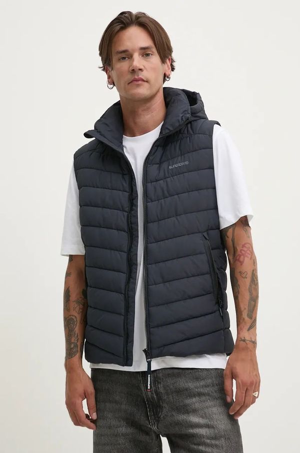 Superdry Prsluk Superdry za muškarce, boja: tamno plava, za prijelazno razdoblje, M5011896A-98T