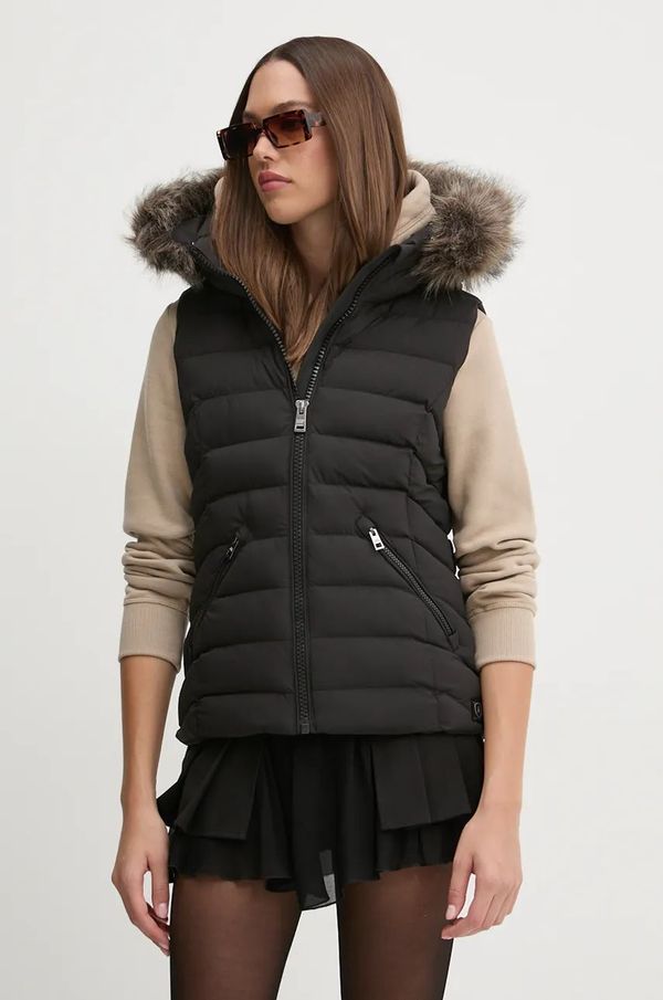 Superdry Prsluk Superdry za žene, boja: crna, za zimu, W5011753A-02A