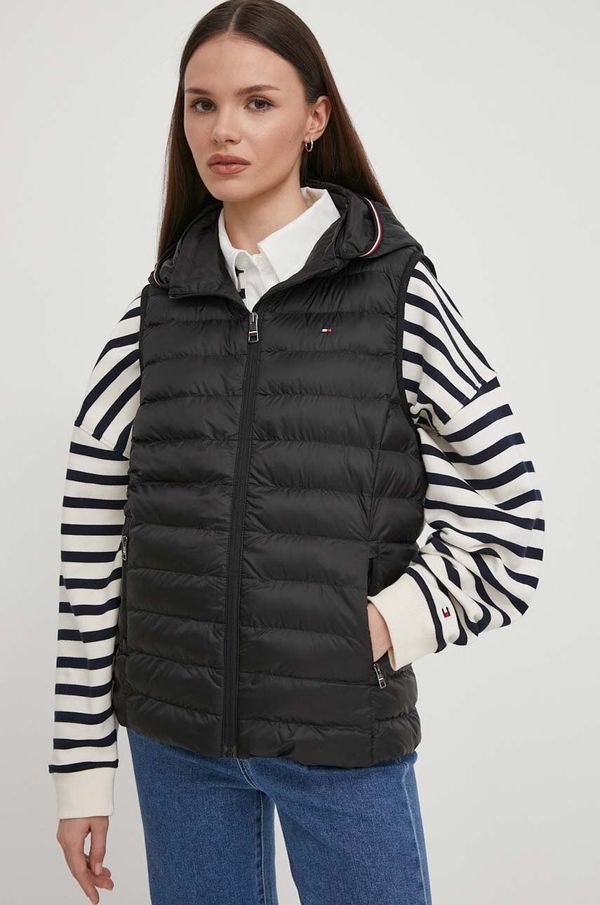 Tommy Hilfiger Prsluk Tommy Hilfiger za žene, boja: crna, za prijelazno razdoblje