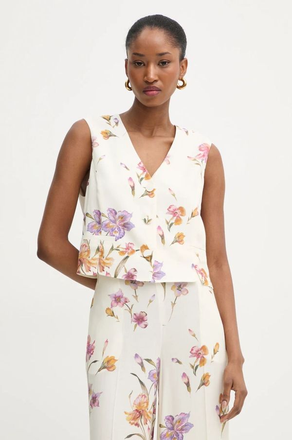 Twinset Prsluk Twinset boja: bež, jednoredno zakopčavanje, 251TP2777