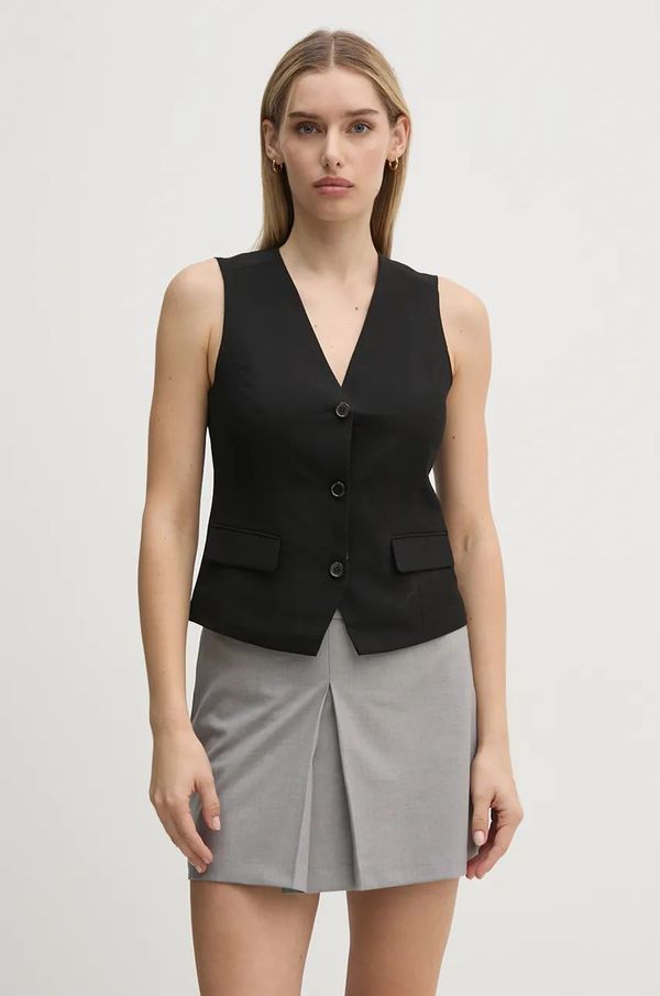 United Colors of Benetton Prsluk United Colors of Benetton boja: crna, jednoredno zakopčavanje, 2OIGDJ00K