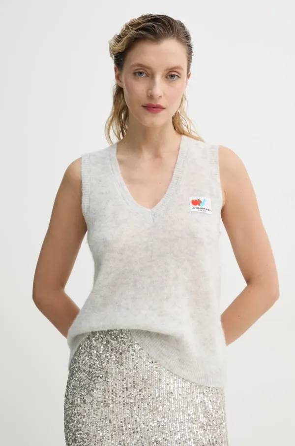 American Vintage Pulover American Vintage za žene, boja: siva, lagani, NEN18AE25